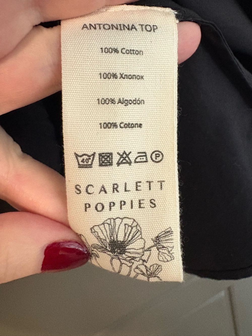 Scarlett Poppies Antonina Black Poplin Top - Picture 9 of 9